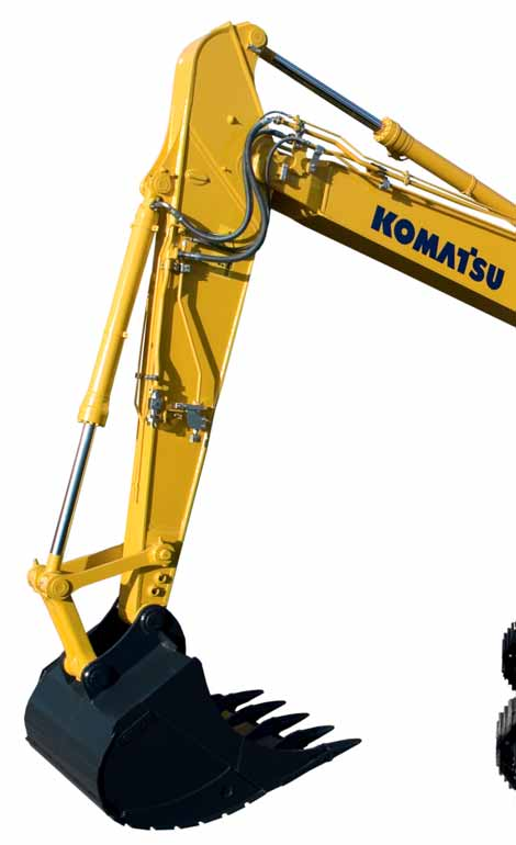 Ved første øyekast Komatsu PC228USLC-8 hydraulisk gravemaskin er utformet med en svært kort hekk for å takle utfordringene med arbeid på trange plasser.