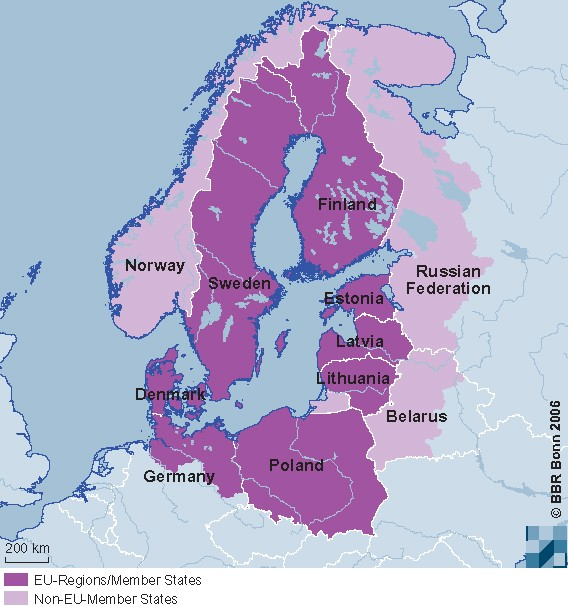 EU Member States Denmark, Estonia, Finland, Latvia, Lithuania, Poland and Sweden (whole country), Germany