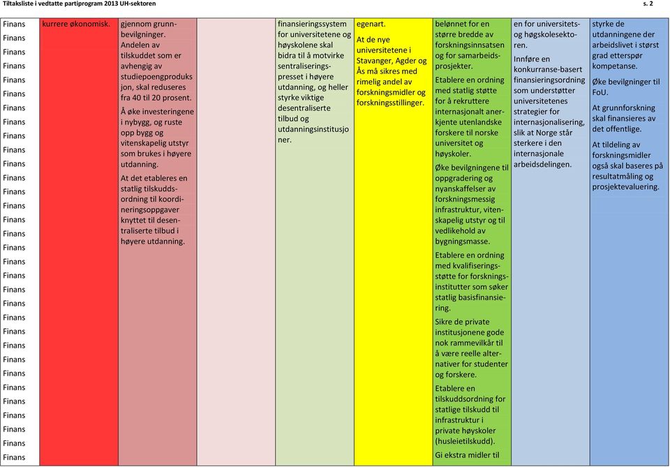 At det etableres en statlig tilskuddsordning til koordineringsoppgaver knyttet til desentraliserte tilbud i finansieringssystem for universitetene høyskolene skal bidra til å motvirke