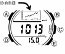 BAROMETER/TERMOMETER Dette uret har en sensor som måler luft-trykket. (Barometrisk trykk) og en sensor som måler temperatur.