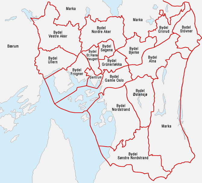 Vestlige bydeler 132 704 20,9 % Sentrum Øst 224 560 35,4 %