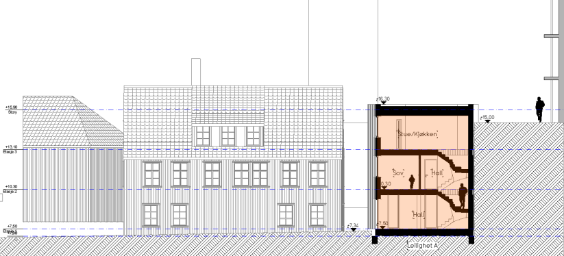 kollektivdekning vil det være en betydelig større gevinst å ha en felles hage som skaper avstand mellom veg og bygg, enn å ha plass til flere biler på eiendommen.