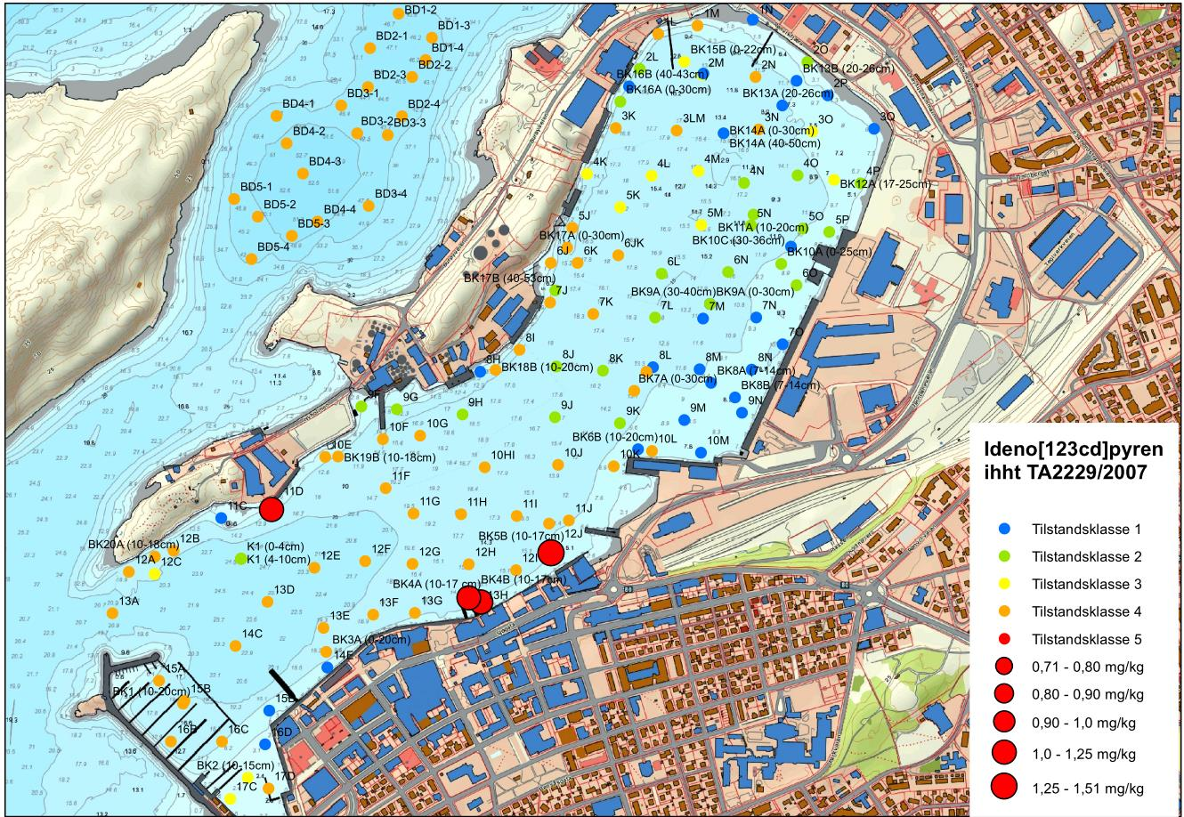 Figur 12: Konsentrasjonskart for Ideno[123cd]pyren.