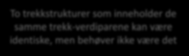 Trekkstrukturer - formelt To endelige mengder F = {f 1, f 2,, f n } A = {a 1, a 2,, a n } En trekkstruktur over F og A er Atomær, dvs et element i A, eller Ikke-atomær. Det er et objekt.