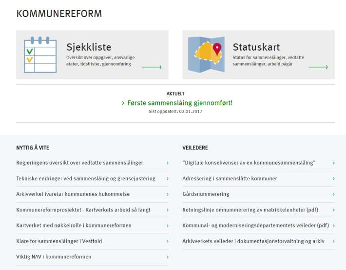 Sjekkliste kommunereform