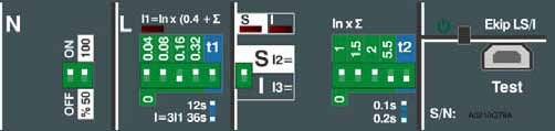 127 Tmax effektbrytere - innstilling av vern Eksempel på innstilling av vern Ekip LS/I, XT2 og XT4 t2 er innstilling av tidsforsinkelse ved kortslutning.