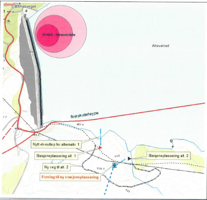 Side 10 Inntak Inntaksdam på minst 4 m betongdemning med tilhørende bygg blir godt visende i terrenget. Det er mangelfullt at hverken inntak eller stasjon er visualisert i terrenget.