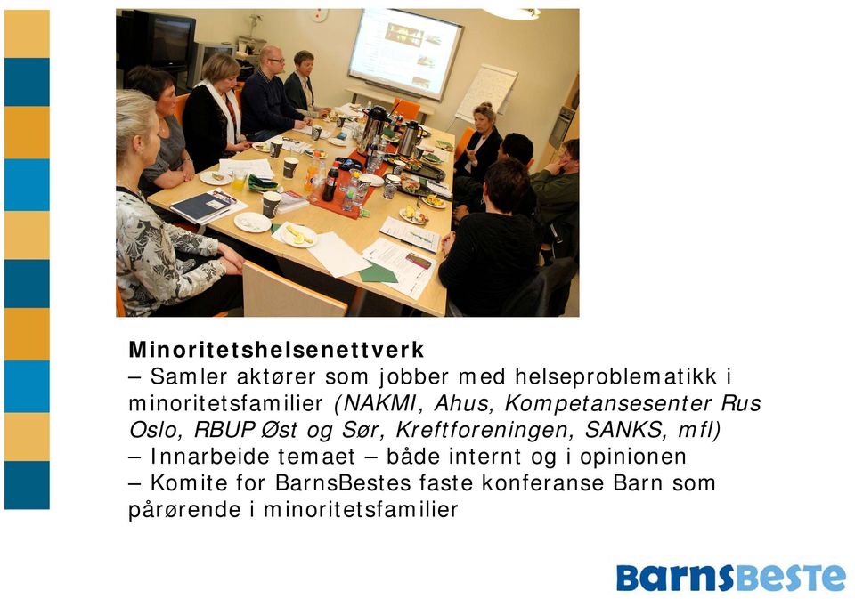 Kreftforeningen, SANKS, mfl) Innarbeide temaet både internt og i opinionen