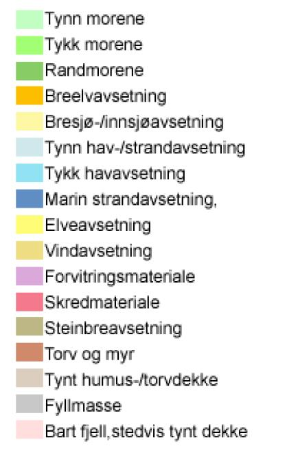 Løsmasser LithologyValue NaturalGeomorphologic FeatureTypeValue sedimantarymaterial glacial clay sedimantarymaterial sand