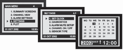 3.0 Innstillinger for alarmer Fra hovedmenyen trykk for å velge 3. Alarms Settings deretter for å bekrefte valget.