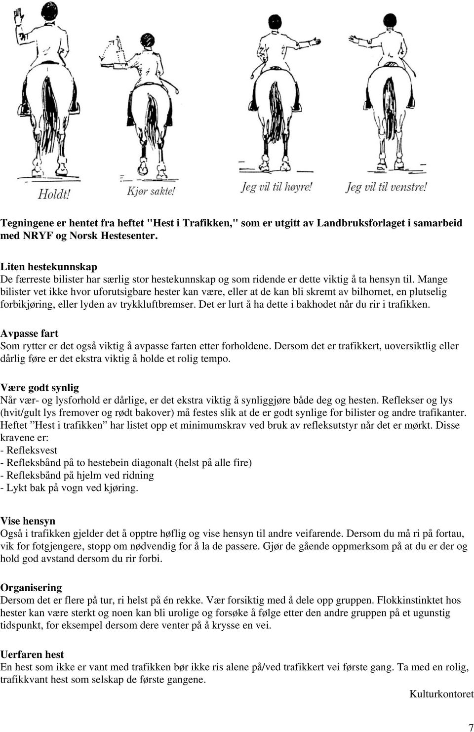 Mange bilister vet ikke hvor uforutsigbare hester kan være, eller at de kan bli skremt av bilhornet, en plutselig forbikjøring, eller lyden av trykkluftbremser.