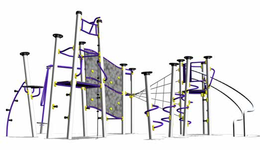 Art. CZU 012 Foxfire Fra 6 år. 2,8 meter. 7,92 m. x 4,91 m. 11,60 m. x 7,90 m. 66,3 m 2 20 timer. Dette anlegget er utformet som en sirkulær hinderløype.