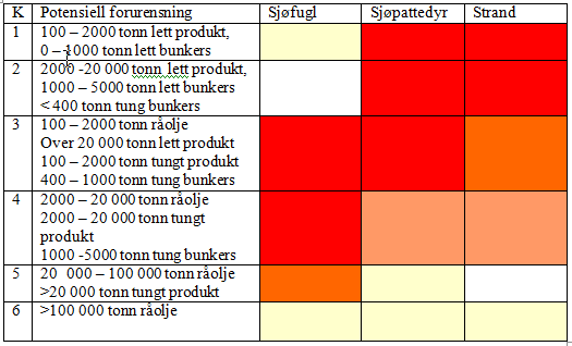 Miljørisiko for sjøfugl, sjøpattedyr og strand segment 1