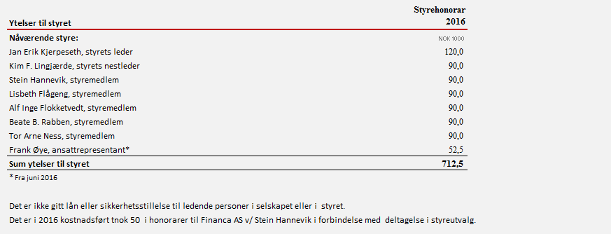 Selskapet har en innskuddsbasert pensjonsordning for alle ansatte. Selskapets pensjonsordning tilfredsstiller kravene i lov om obligatorisk tjenestepensjon.