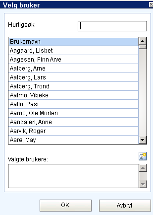 Velg så Person med blå pil Velg brukere som skal få epost hvis automatisk match ikke er mulig.