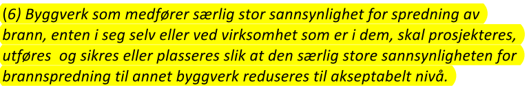 11-6. Tiltak mot brannspredning mellom byggverk RAMBØLLs kommentar: Det å gå over til 8 m og ikke 8,0 m virker å være unødvendig. 8 m tilsier en toleranse på +/- 0,5 m.