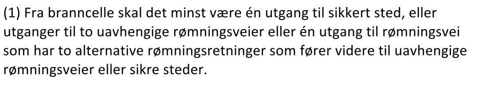 11-13. Utgang fra brannceller Det er ikke foreslått endringer i forbindelse med denne paragrafen.