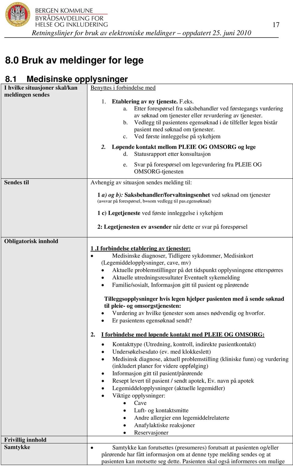 Statusrapport etter konsultasjon e.