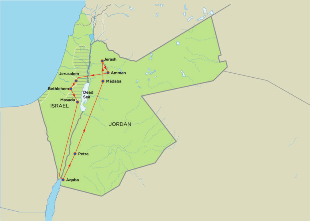 TIL DEG SOM SKAL PÅ RUNDREISEN FRA JERUSALEM TIL PETRAS KLIPPER Nå skal du snart av sted på nye, spennende eventyr. For å gjøre planleggingen enklere, har vi satt sammen litt nyttig informasjon.