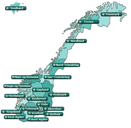 De frivillige organisasjonene arranger kurs i alle Norges 19 fylker, og hvert år rapporterer de sin kursaktivitet gjennom studieforbundene.