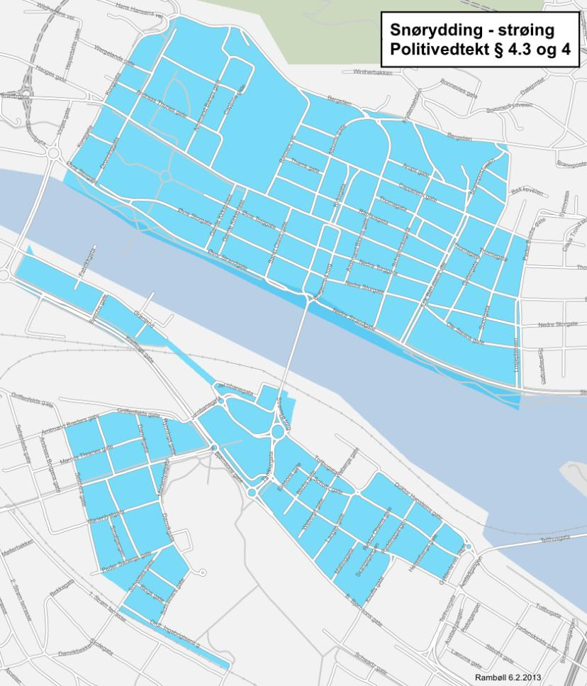 16 (51) HOVEDPLAN VEI OG TRAFIKK 2013-2017 Figur 2 Avgrensning av område for virkning av nye politivedtekter.