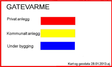 28 (51) HOVEDPLAN VEI OG TRAFIKK 2013-2017 for gatevarme også der. Gågatene rundt Bragernes torg har også gate- og fortausvarme.