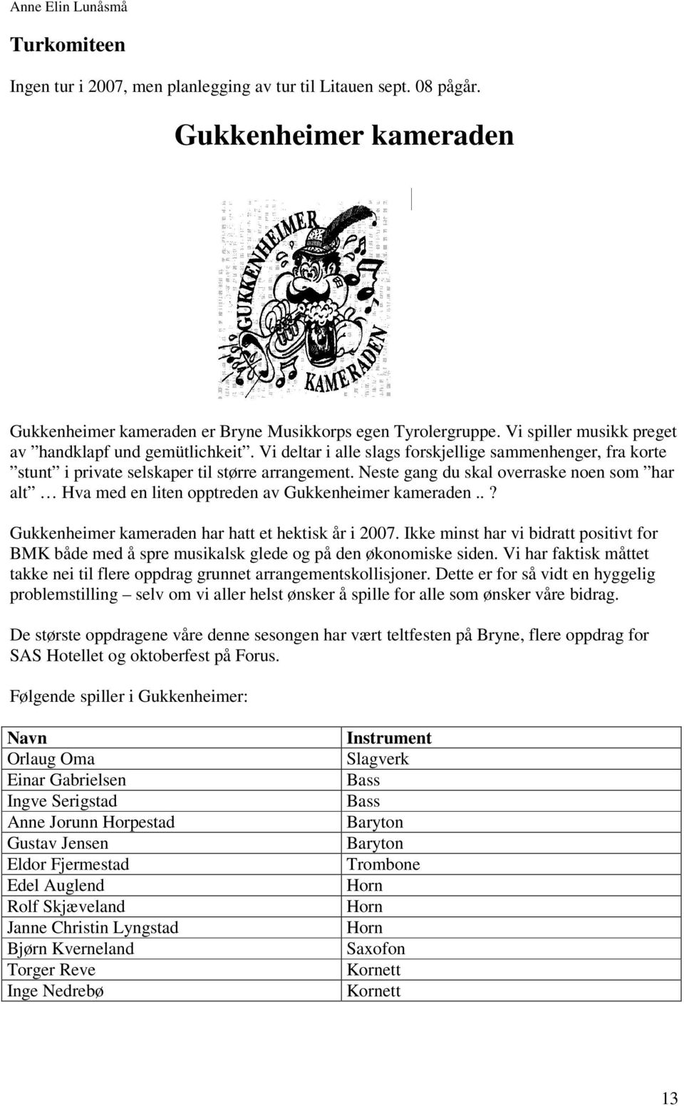 Neste gang du skal overraske noen som har alt Hva med en liten opptreden av Gukkenheimer kameraden..? Gukkenheimer kameraden har hatt et hektisk år i 2007.