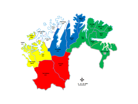 5. Alta, Loppa, Kvænangen og Hasvik kommuner 24.000 innbyggere i 2020. 26.550 innbyggere ved middelsfremskrevet mot 2040.