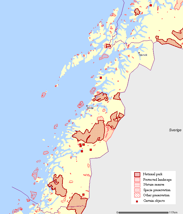 Salten, Nordland - Store beiteområder i vernede områder - Sjunkhatten NP - Rago NP - Junkerdal NP - Saltfjellet-Svartisen NP