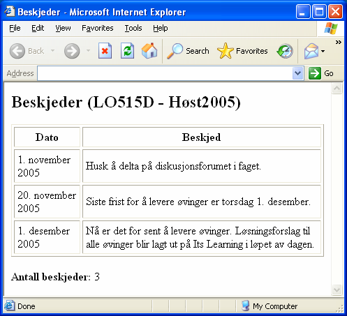 HiST - Avdeling for informatikk og e-læring Side 3 av 6 d) Vis hvordan XSLT kan brukes til å transformere datoelementene i XML-dokumentet i Oppgave a) til et nytt datoelement