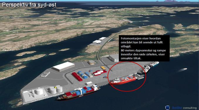 Nord-Trøndelag, Vikna kommune, Kråkøya, kai Tilskudd til kommunale fiskerihavnetiltak: Vikna kommune søker om tilskudd til å bygge en 80m lang kai med ro-ro rampe på det nye havneområdet som er under