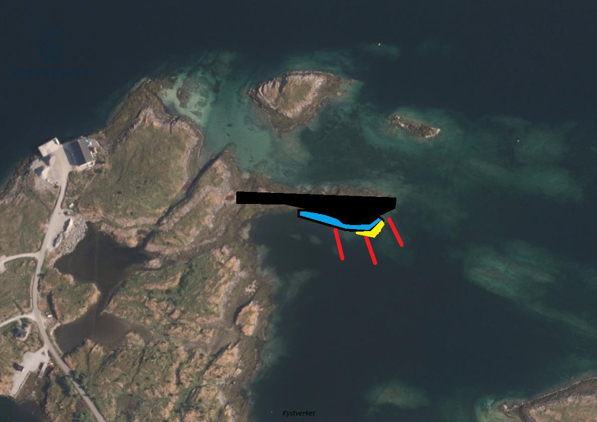 Nordland fylke, Vega kommune, Gardsøy, molo, kai, mudring, flytebrygger og bølgedemper Tilskudd til kommunale fiskerihavnetiltak: Vega kommune fremmer søknad om tilskudd til etablering av ny kommunal