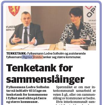 Tenketanken i Møre og Romsdal Fylkesmannen har tatt initiativ til å etablere en «tenketank» i tilknytning til kommunereforma.