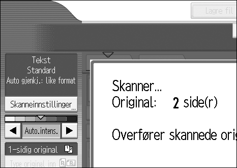 Sending Kombinere skanneinnstillinger for originaler med flere sider 1 Når du sender originaler med flere sider, kan du velge ulik intensitet, oppløsning og skannetype for hver side.