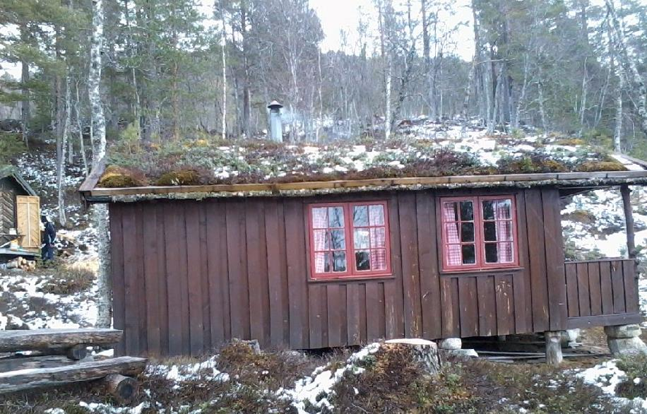 Søknaden har flere bilder vedlagt som illustrerer bygningene i dag og tenkt plassering av tilbygget mot nord (mot venstre i bildet under).