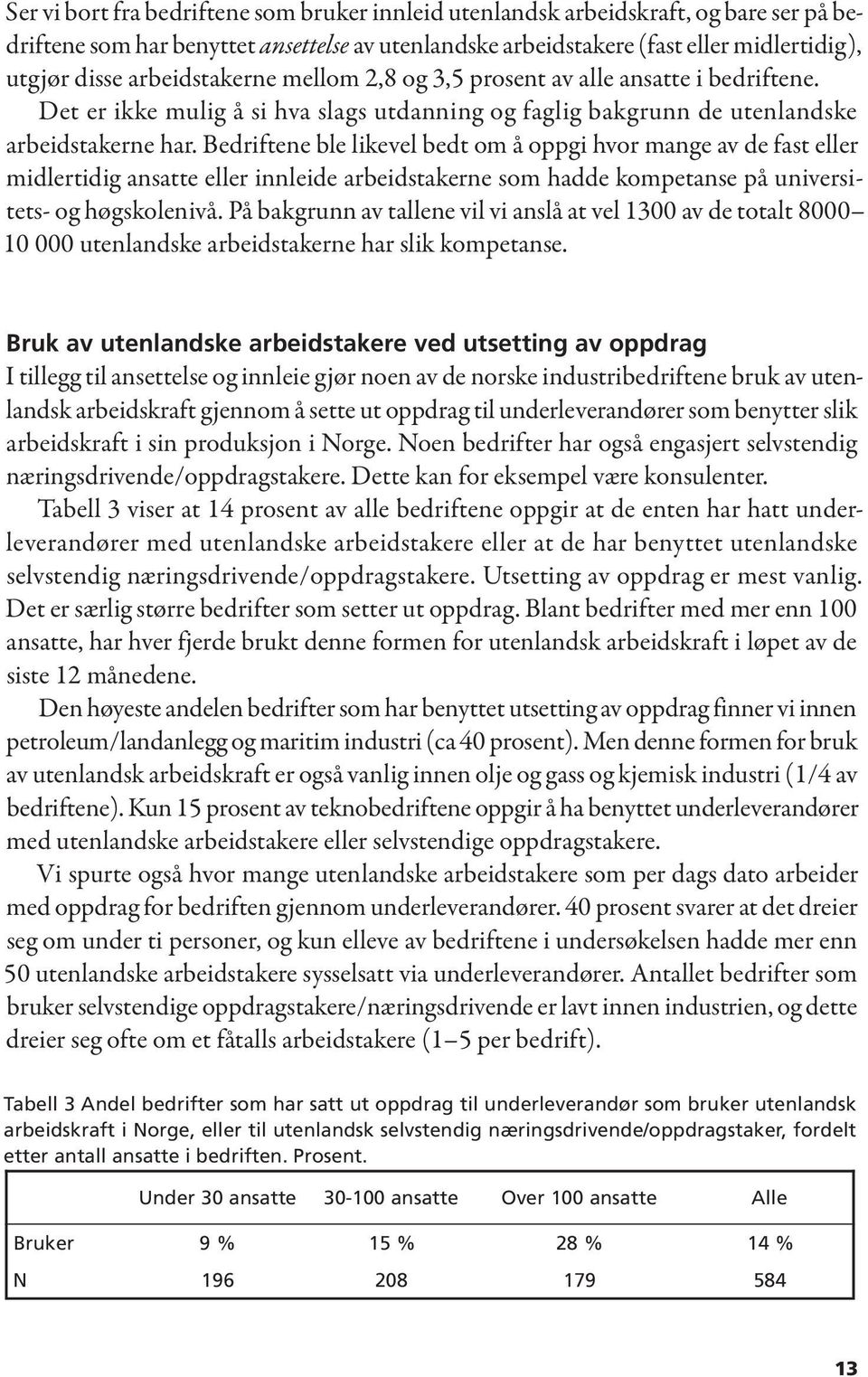 Bedriftene ble likevel bedt om å oppgi hvor mange av de fast eller midlertidig ansatte eller innleide arbeidstakerne som hadde kompetanse på universitets- og høgskolenivå.