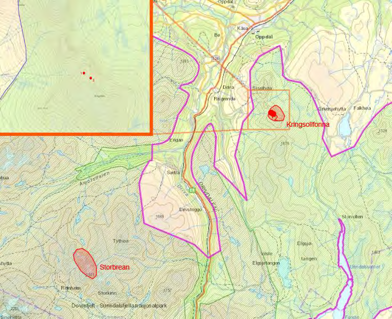 Delegert sak 78/16 totalt fire skutertransporter til de to lokalitetene for skanning med georadar og måling av massebalanse. Områdene i er villreinområder og begge brukes både sommer og vinter.