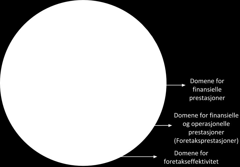 5 Figur 2.1 Domener for foretaksprestasjoner (Venkatraman & Ramanujam, 1986, s. 803) Den smaleste definisjonen av foretaksprestasjoner finnes i det innerste domenet i figur 2.