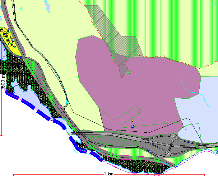 Kommunen annmoder om å unnta et område på ca. 34 dekar i nord, se skravert areal på kartskisse over. 4.