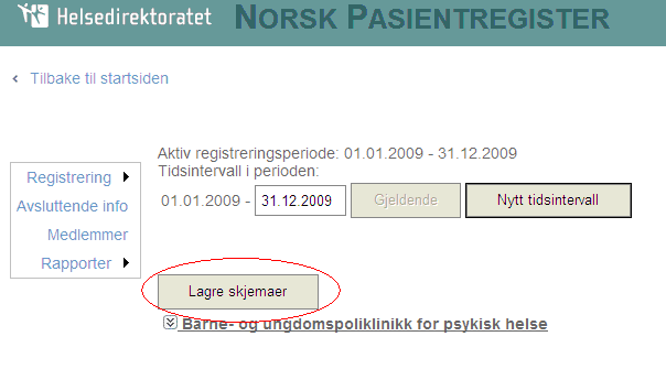 Man kan fra 2010 registrere data fortløpende. Kommisjonen velger selv hvor ofte den skal registrere. Perioden starter alltid 01.01.åå og slutter 31.12.åå, og den kan bestå av flere intervall.