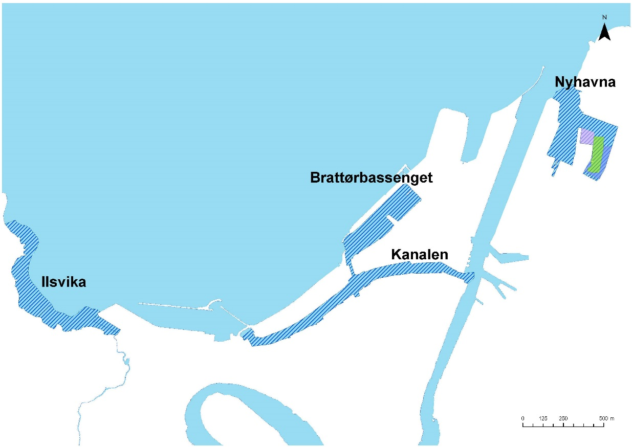 Side: 7 Pir 2 Mellomlager Mudring og tildekking Strandkant og sjøbunnsdeponi Mudring og tildekking Killingdal Mellomlager Tynntildekking Mudring og tildekking Figur 1 Tiltaksområder med planlagte