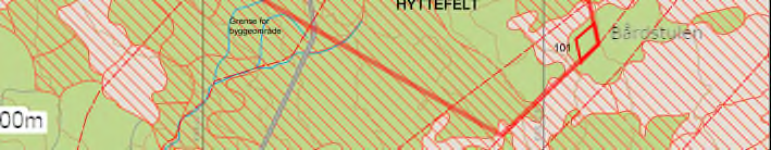 22 2. Område: Steinsætra hytteområde (nedre del) Kartblad nr. 9B Konsekvensutredning: Konsekvensutredningene omfatter evt.