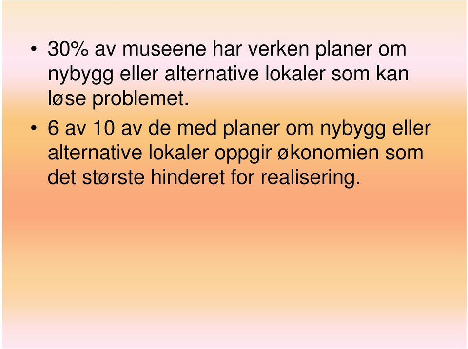 6 av 10 av de med planer om nybygg eller alternative