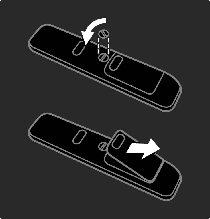 2.1.4 Batterier Åpne batteridekslet bak på fjernkontrollen for å sette inn de tre batteriene som følger med (type AAA LR03 1,5 V).