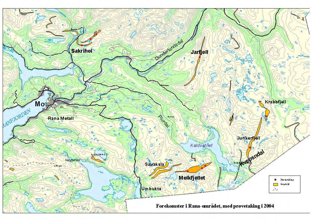 oksider + Fe-silikater, gravitativ separasjon av: granat og optisk separasjon av: hvit kvarts mot mørk skifer) kan de representere et potensielt råstoff for produksjon av kvartskonsentrater med lavt