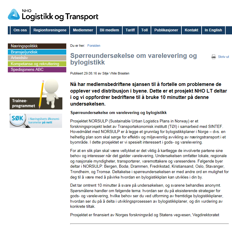 Datainnsamling del 2 Kommuner Varemottakere Vareeiere Transportører NHO,