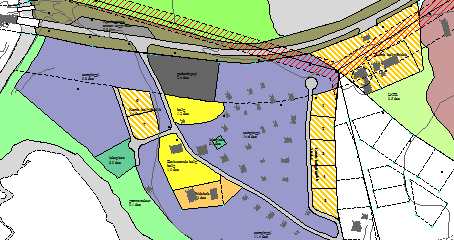 Formålsgrenser camping i forhold til kommunens arealplan: I kommunens arealplan vedtatt i 2012 er området for camping noe mindre enn i planforslaget.