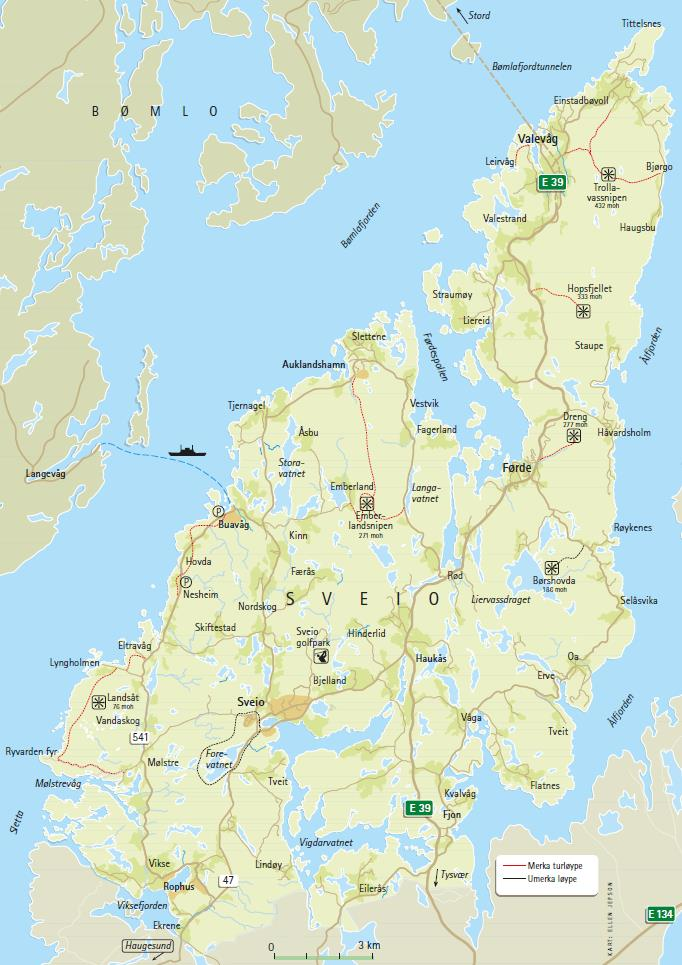3 Om Sveio kommune Sveio kommune er den sørlegaste kommunen i Hordaland fylke. Kommunen har om lag 5500 innbyggjarar (2015) og eit totalareal på om lag 246 km 2.
