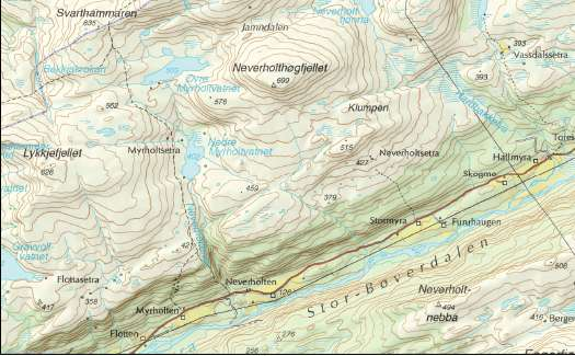 5 Tiltaket som søkes utbygd ligger 9 km innover Bøverdalen (nord-øst) fra avkjøringa fra riksveg 65 i Bøverfjord som ligger 13 km nord vest for Surnadalsøra (Skei).