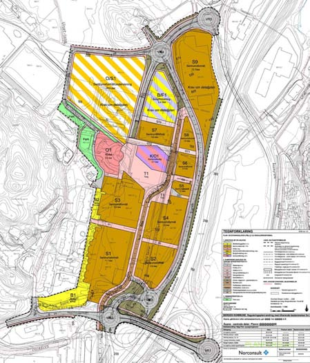 5.4.3 Forslag til reguleringsplan for Åsane sentrum Det pågår en reguleringsprosess for videreutvikling av området rundt Åsane sentrum (offentlig gjennomsyn avsluttet 12.10.10).